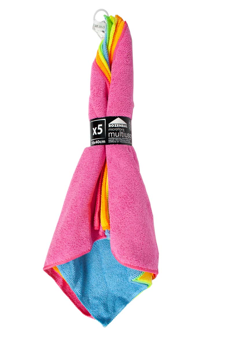 SET 5 BAYETAS ( LANILLAS ) MULTIUSOS MICROFIBRA 38 X 40 CMS